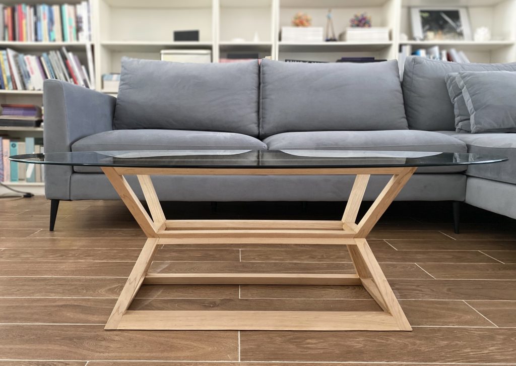 Pyramids — solid wood and glass table collection (1)