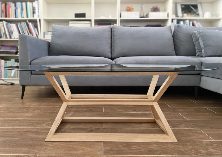 Pyramids — solid wood and glass table collection (1)